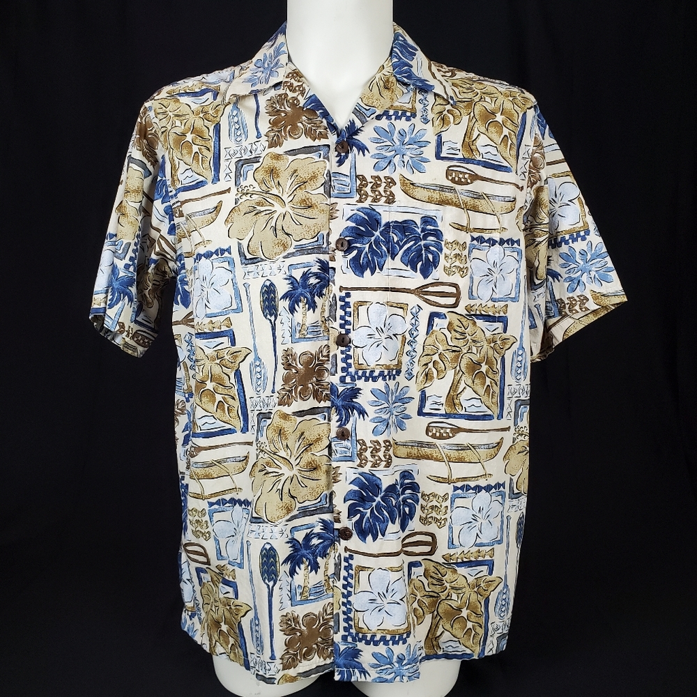 Go Barefoot Hibiscus & Leaf Hawaiian Shirt